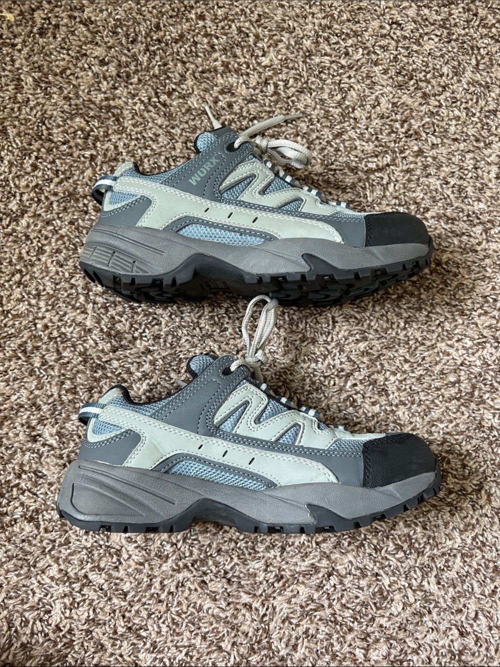 Worx by Red Wing Carbide Steel Toe Shoes in Gray and Blue Women's USA Size 6
